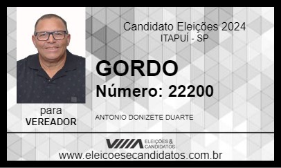 Candidato GORDO 2024 - ITAPUÍ - Eleições