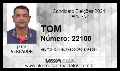 Candidato TOM 2024 - ITAPUÍ - Eleições