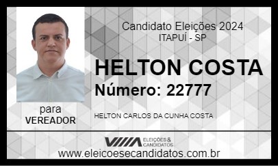 Candidato HELTON COSTA 2024 - ITAPUÍ - Eleições