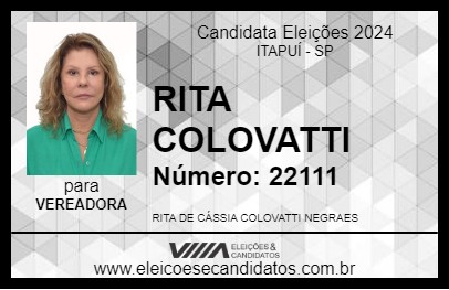 Candidato RITA COLOVATTI 2024 - ITAPUÍ - Eleições