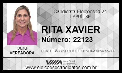 Candidato RITA XAVIER 2024 - ITAPUÍ - Eleições