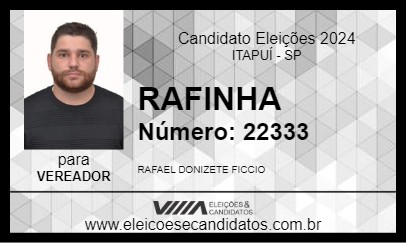 Candidato RAFINHA 2024 - ITAPUÍ - Eleições