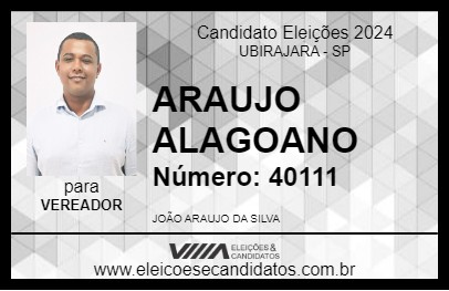 Candidato ARAUJO ALAGOANO 2024 - UBIRAJARA - Eleições