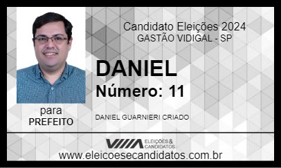 Candidato DANIEL 2024 - GASTÃO VIDIGAL - Eleições