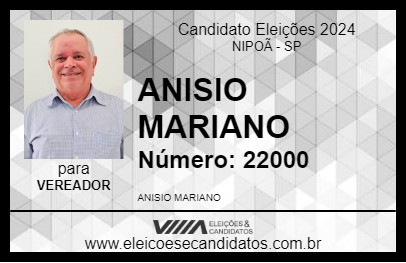 Candidato ANISIO MARIANO 2024 - NIPOÃ - Eleições