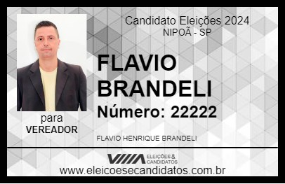 Candidato FLAVIO BRANDELI 2024 - NIPOÃ - Eleições