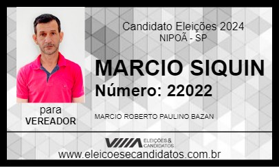 Candidato MARCIO SIQUIN 2024 - NIPOÃ - Eleições