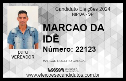 Candidato MARCAO DA IDÊ 2024 - NIPOÃ - Eleições