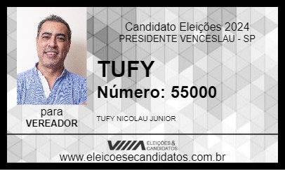 Candidato TUFY 2024 - PRESIDENTE VENCESLAU - Eleições