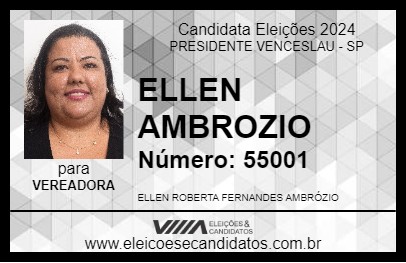 Candidato ELLEN AMBROZIO 2024 - PRESIDENTE VENCESLAU - Eleições