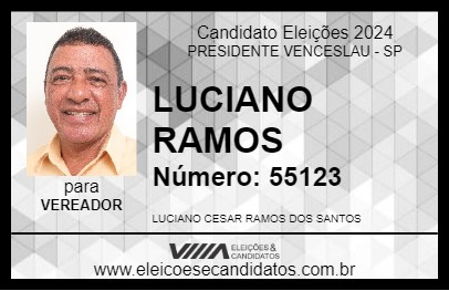 Candidato LUCIANO RAMOS 2024 - PRESIDENTE VENCESLAU - Eleições