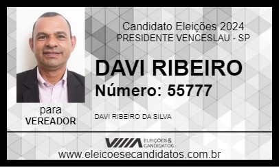 Candidato DAVI RIBEIRO 2024 - PRESIDENTE VENCESLAU - Eleições