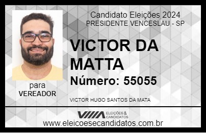 Candidato VICTOR DA MATTA 2024 - PRESIDENTE VENCESLAU - Eleições