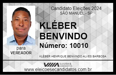 Candidato KLÉBER BENVINDO 2024 - SÃO MANUEL - Eleições