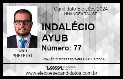 Candidato INDALÉCIO AYUB 2024 - NHANDEARA - Eleições