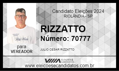 Candidato RIZZATTO 2024 - RIOLÂNDIA - Eleições