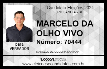 Candidato MARCELO DA OLHO VIVO 2024 - RIOLÂNDIA - Eleições