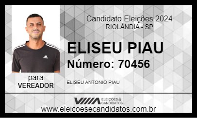 Candidato ELISEU PIAU 2024 - RIOLÂNDIA - Eleições