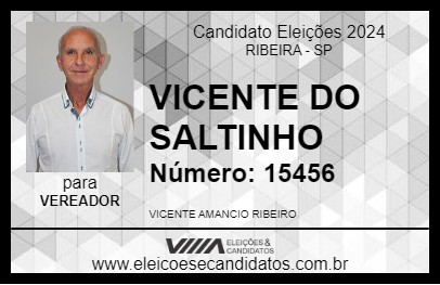 Candidato VICENTE DO SALTINHO 2024 - RIBEIRA - Eleições