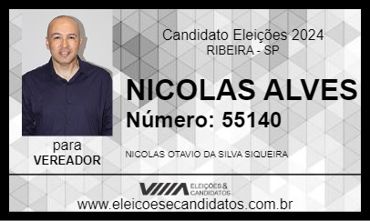 Candidato NICOLAS ALVES 2024 - RIBEIRA - Eleições