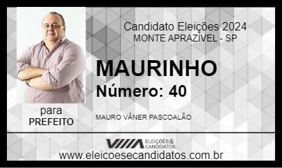 Candidato MAURINHO 2024 - MONTE APRAZÍVEL - Eleições