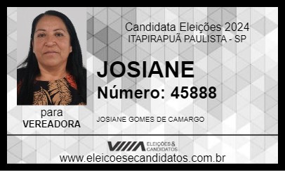 Candidato JOSIANE 2024 - ITAPIRAPUÃ PAULISTA - Eleições