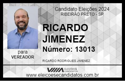 Candidato RICARDO JIMENEZ 2024 - RIBEIRÃO PRETO - Eleições