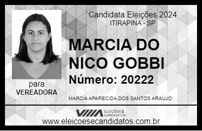 Candidato MARCIA DO NICO GOBBI 2024 - ITIRAPINA - Eleições