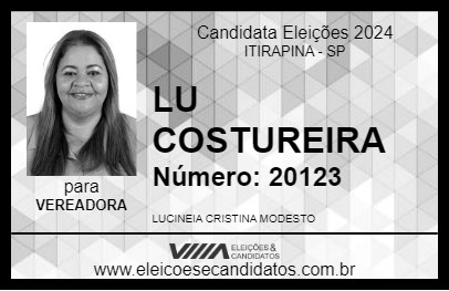 Candidato LUUH COSTUREIRA 2024 - ITIRAPINA - Eleições