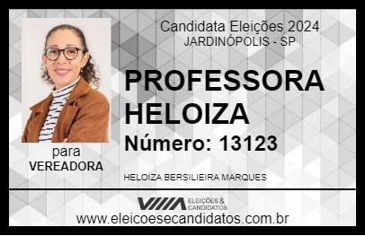 Candidato PROFESSORA HELOIZA 2024 - JARDINÓPOLIS - Eleições