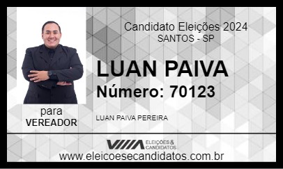 Candidato LUAN PAIVA 2024 - SANTOS - Eleições