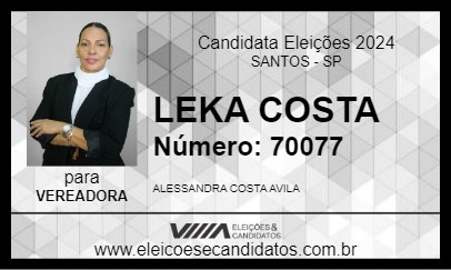 Candidato LEKA COSTA 2024 - SANTOS - Eleições