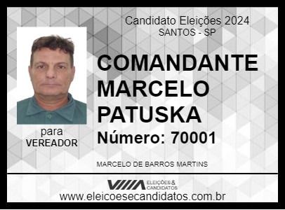 Candidato COMANDANTE MARCELO PATUSKA 2024 - SANTOS - Eleições