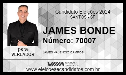 Candidato JAMES BONDE 2024 - SANTOS - Eleições