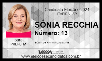 Candidato SÔNIA RECCHIA 2024 - ITAPIRA - Eleições