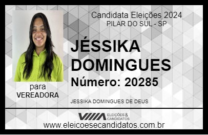 Candidato JÉSSIKA DOMINGUES 2024 - PILAR DO SUL - Eleições