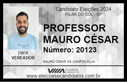 Candidato PROFESSOR MAURO CÉSAR 2024 - PILAR DO SUL - Eleições