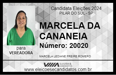 Candidato MARCELA DA CANANEIA 2024 - PILAR DO SUL - Eleições