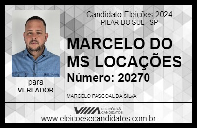 Candidato MARCELO DO MS LOCAÇÕES 2024 - PILAR DO SUL - Eleições