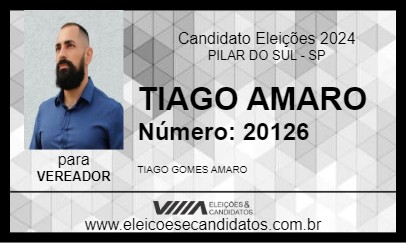 Candidato TIAGO AMARO 2024 - PILAR DO SUL - Eleições