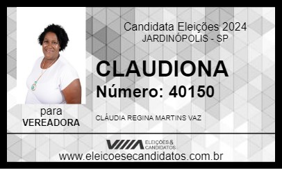 Candidato CLAUDIONA 2024 - JARDINÓPOLIS - Eleições