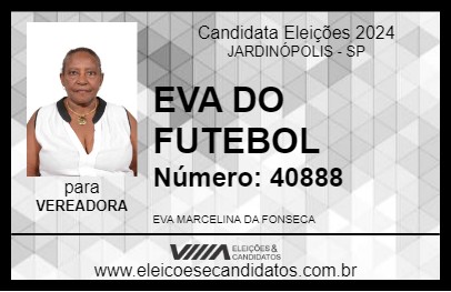 Candidato EVA DO FUTEBOL 2024 - JARDINÓPOLIS - Eleições