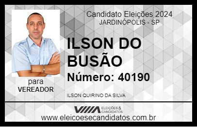 Candidato ILSON DO BUSÃO 2024 - JARDINÓPOLIS - Eleições