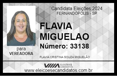 Candidato FLAVIA MIGUELAO 2024 - FERNANDÓPOLIS - Eleições