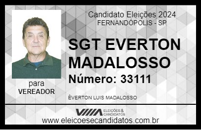 Candidato SGT EVERTON MADALOSSO 2024 - FERNANDÓPOLIS - Eleições