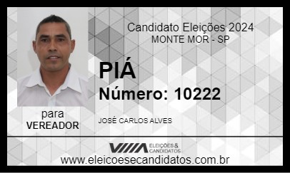 Candidato PIÁ 2024 - MONTE MOR - Eleições