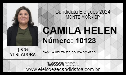 Candidato CAMILA HELEN 2024 - MONTE MOR - Eleições