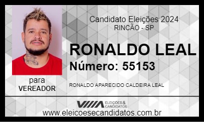 Candidato RONALDO LEAL 2024 - RINCÃO - Eleições