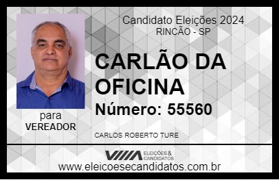 Candidato CARLÃO DA OFICINA 2024 - RINCÃO - Eleições