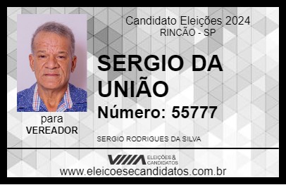 Candidato SERGIO DA UNIÃO 2024 - RINCÃO - Eleições